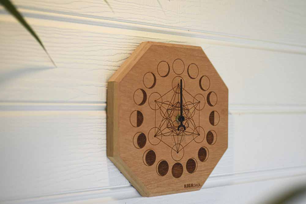 Moon Phase Tracker – Sacred Geometry Edition (27cm Hexagon)