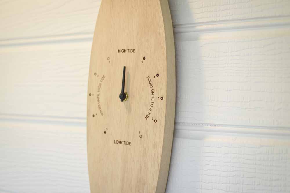 Surfboard Timber Timepiece – Tide Clock (Peninsula Ash)