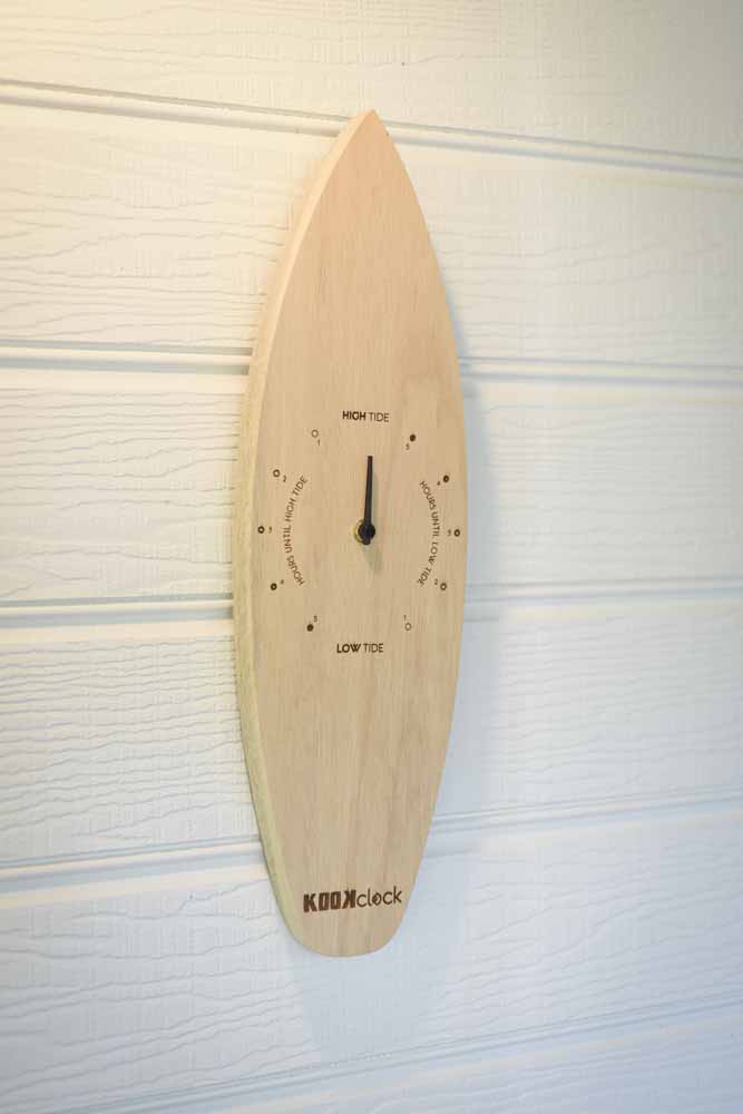 Surfboard Timber Timepiece – Tide Clock (Peninsula Ash)
